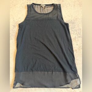 Vince Camuto Black Tank Top with Sheer Accents